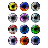 24 Pcs Colorful 14mm Glass Eye Chips for Blyth-doll BH100