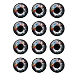 24 Pcs Colorful 14mm Glass Eye Chips for Blyth-doll BH100