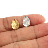 5pcs Stainless Steel Oval Charms DIY Jewelry Making Accessories