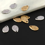 5pcs Stainless Steel Oval Charms DIY Jewelry Making Accessories
