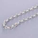 2m Necklace Bracelets Metal Chains 5mm Silver Bulk for DIY Craft Jewelry