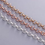2m Necklace Bracelets Metal Chains 5mm Silver Bulk for DIY Craft Jewelry