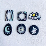 Acrylic Resin Sun Moon Eardrop Necklace Charms DIY Jewelry Supplies 8pcs