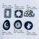 Acrylic Resin Sun Moon Eardrop Necklace Charms DIY Jewelry Supplies 8pcs