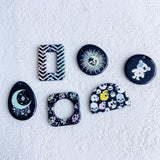 Acrylic Resin Sun Moon Eardrop Necklace Charms DIY Jewelry Supplies 8pcs