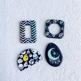 Acrylic Resin Sun Moon Eardrop Necklace Charms DIY Jewelry Supplies 8pcs