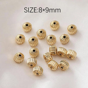 10PCS Brass 14k Plated Beads for DIY Jewelry Making