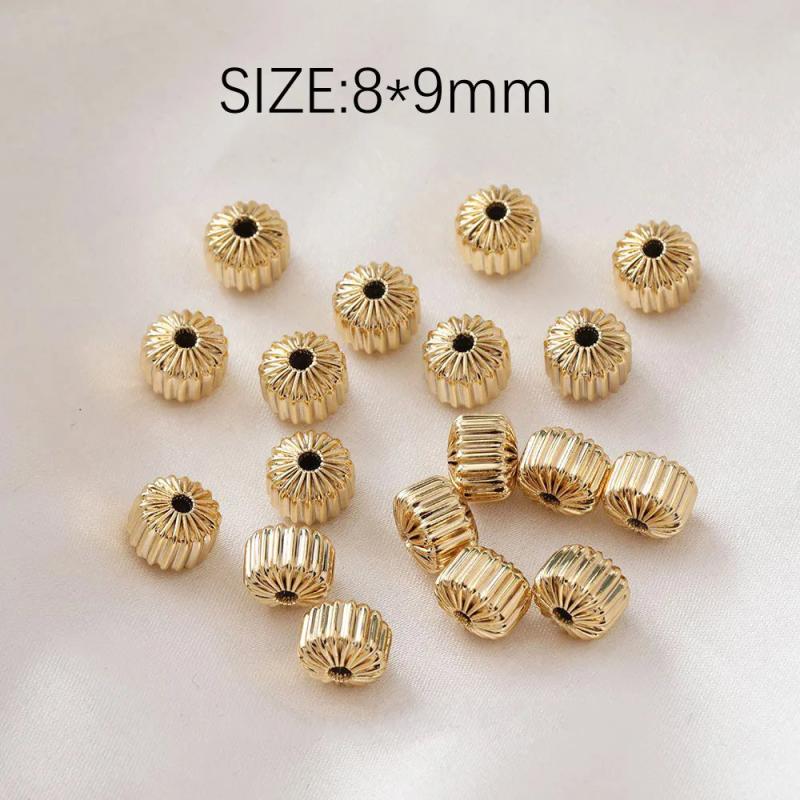 10PCS Brass 14k Plated Beads for DIY Jewelry Making