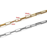 1M Stainless Steel Gold-Plated Square Box Chain Women Necklace DIY Jewelry