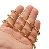 1M Stainless Steel Gold-Plated Square Box Chain Women Necklace DIY Jewelry