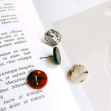 Resin Plastic Acetic Acid Stud Earring Diy Material Pendant Necklace Charms 4pcs