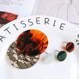 Resin Plastic Acetic Acid Stud Earring Diy Material Pendant Necklace Charms 4pcs