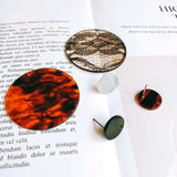 Resin Plastic Acetic Acid Stud Earring Diy Material Pendant Necklace Charms 4pcs
