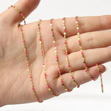 1 Meter Plated Brass Wire Wrapped Rosary Chain for DIY Jewelry Making