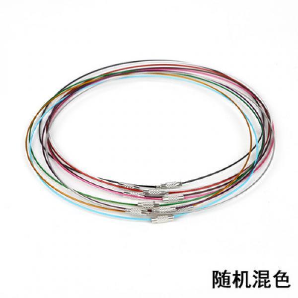 10pcs 46mm Steel Wire Choker Necklace Screw Clasps Wire Cord