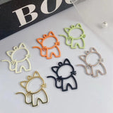 10pcs Colorful Cat Pendant Base for Diy Jewelry Making Findings