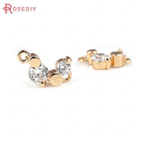 Champagne Brass Zircon Connect Charms Pendants Jewelry Making DIY