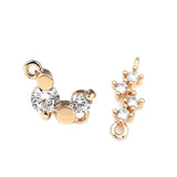 Champagne Brass Zircon Connect Charms Pendants Jewelry Making DIY