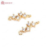 Champagne Brass Zircon Connect Charms Pendants Jewelry Making DIY