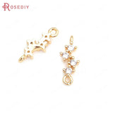 Champagne Brass Zircon Connect Charms Pendants Jewelry Making DIY