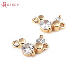 Champagne Brass Zircon Connect Charms Pendants Jewelry Making DIY
