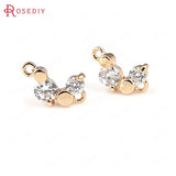 Champagne Brass Zircon Connect Charms Pendants Jewelry Making DIY