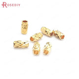 20PCS 3x5.8MM 4.5x7MM 24K Brass Spacer Beads Jewelry Making Supplies