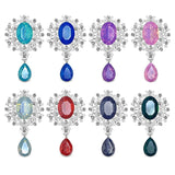 10Pcs Alloy Rhinestone Brooch Buttons for Clothing Wedding DIY Decor