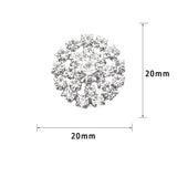 10pcs 20mm Pearl Flower Crystal Buttons Sewing Rhinestones Decoration Silver