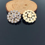 10pcs 20mm Pearl Flower Crystal Buttons Sewing Rhinestones Decoration Silver