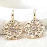 14K Plated Zircon Star Charms Pendant Jewelry DIY Craft