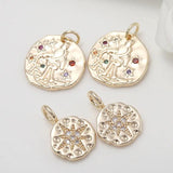 14K Plated Zircon Star Charms Pendant Jewelry DIY Craft
