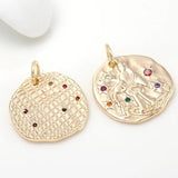 14K Plated Zircon Star Charms Pendant Jewelry DIY Craft