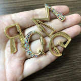 DIY Rainbow Alphabet Initial Letter Pendant Carabiner Fastener