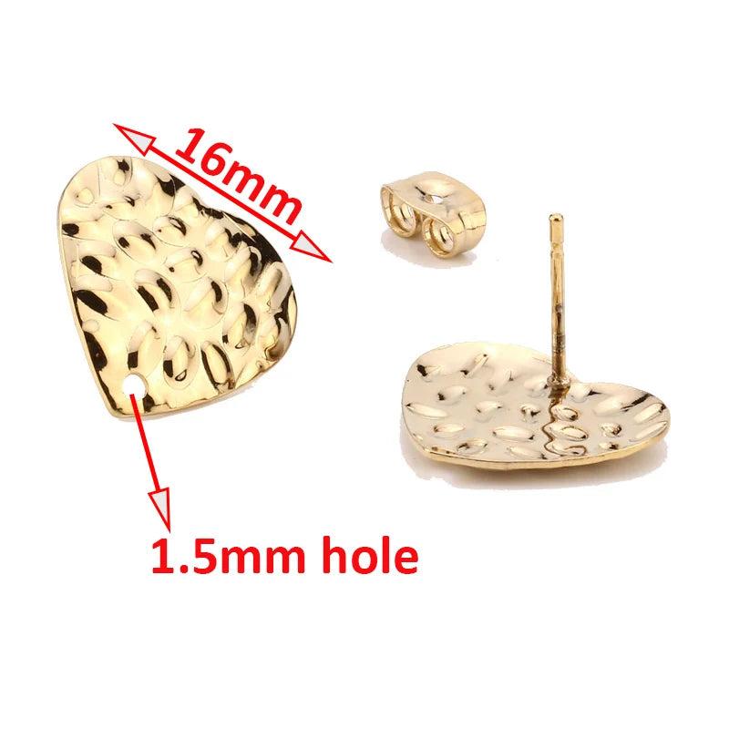 Stainless Steel Stud Earring Post Blank with Loop for Hand Earrings
