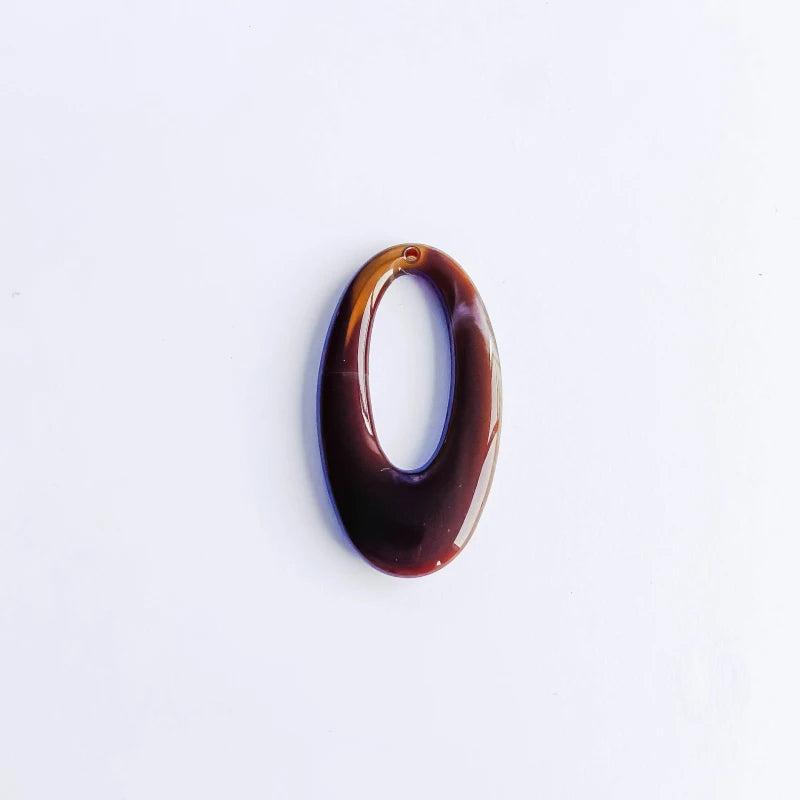 Acrylic Oval Retro Pendant Earring Necklace Charms DIY Jewelry Finding 10pcs