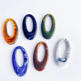 Acrylic Oval Retro Pendant Earring Necklace Charms DIY Jewelry Finding 10pcs