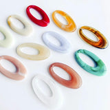 Acrylic Oval Retro Pendant Earring Necklace Charms DIY Jewelry Finding 10pcs