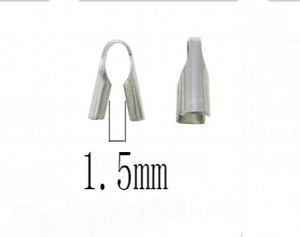 100pcs Stainless Steel Clasps Hooks End Caps Cord Jewelry Making DIY Gift