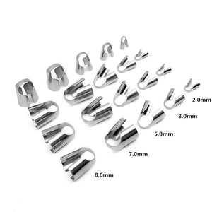 100pcs Stainless Steel Clasps Hooks End Caps Cord Jewelry Making DIY Gift