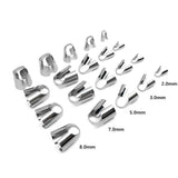 100pcs Stainless Steel Clasps Hooks End Caps Cord Jewelry Making DIY Gift