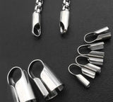 100pcs Stainless Steel Clasps Hooks End Caps Cord Jewelry Making DIY Gift