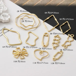 10Pcs Flower Star Heart Charms for Earrings Making Findings