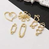 10Pcs Flower Star Heart Charms for Earrings Making Findings