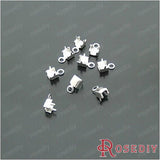 100 Pcs Silver Brass End Fasteners Rhinestone Chains JM4589