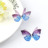 10pcs Double Wings Yarn Butterfly Pendants DIY Earrings Jewelry Making