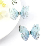 10pcs Double Wings Yarn Butterfly Pendants DIY Earrings Jewelry Making