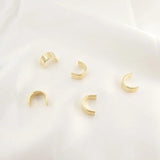 5pcs Brass Half Round Spacer Beads Double Holes Geometry Bead Ring