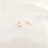 5pcs Brass Half Round Spacer Beads Double Holes Geometry Bead Ring