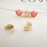 5pcs Brass Half Round Spacer Beads Double Holes Geometry Bead Ring
